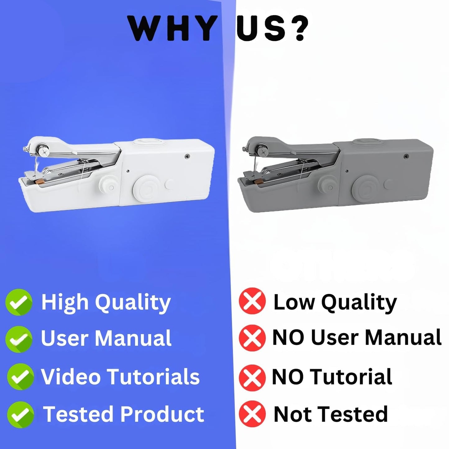 Best Quality MINI ELECTRIC CORDLESS SEWING MACHINE – Handheld & Portable For Quick Repairs & DIY Crafts