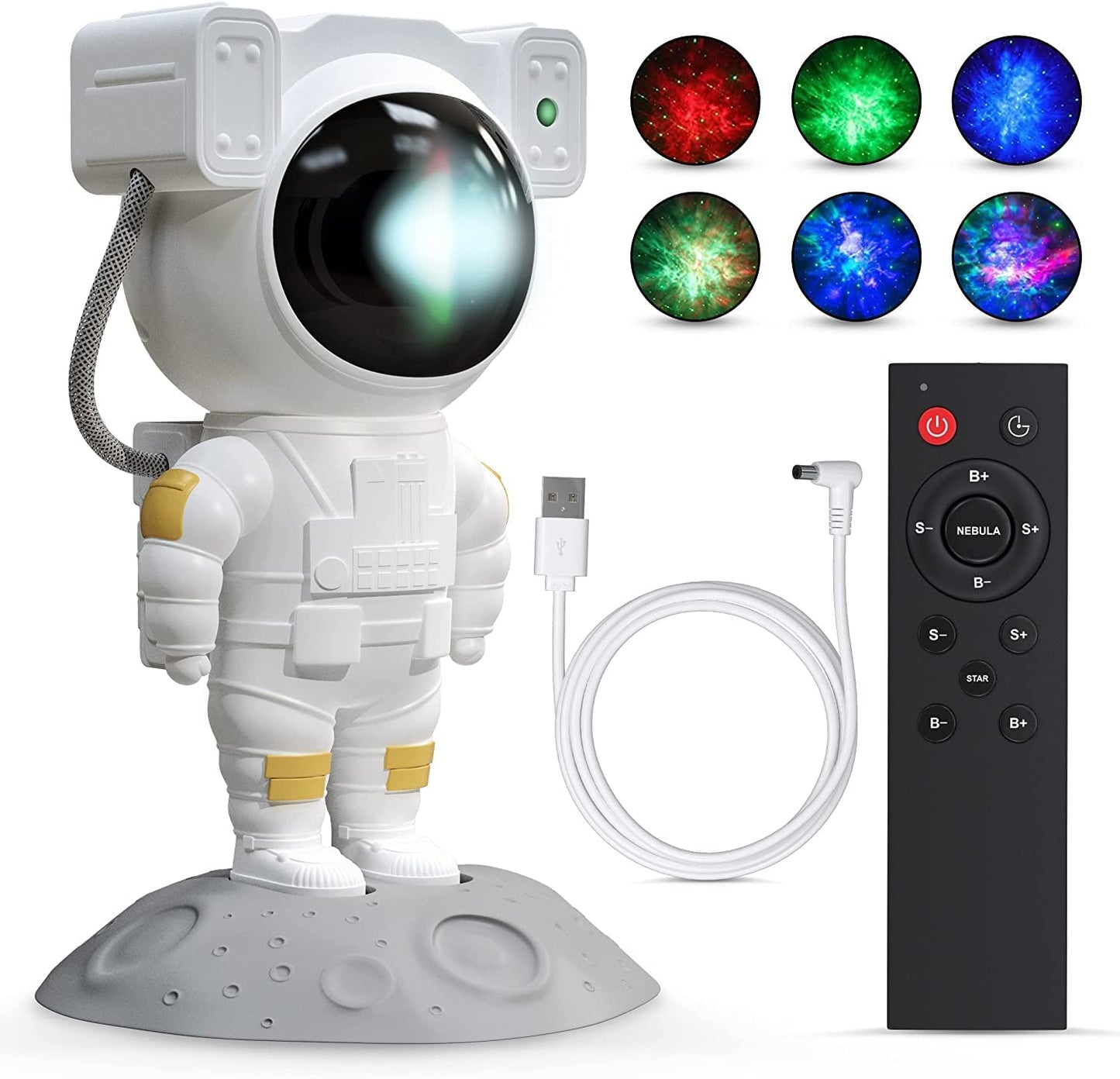 Best Quality ASTRONAUT LIGHT PROJECTOR – 360° Galaxy Star Projector with Double Magnets, Timer & Remote Control